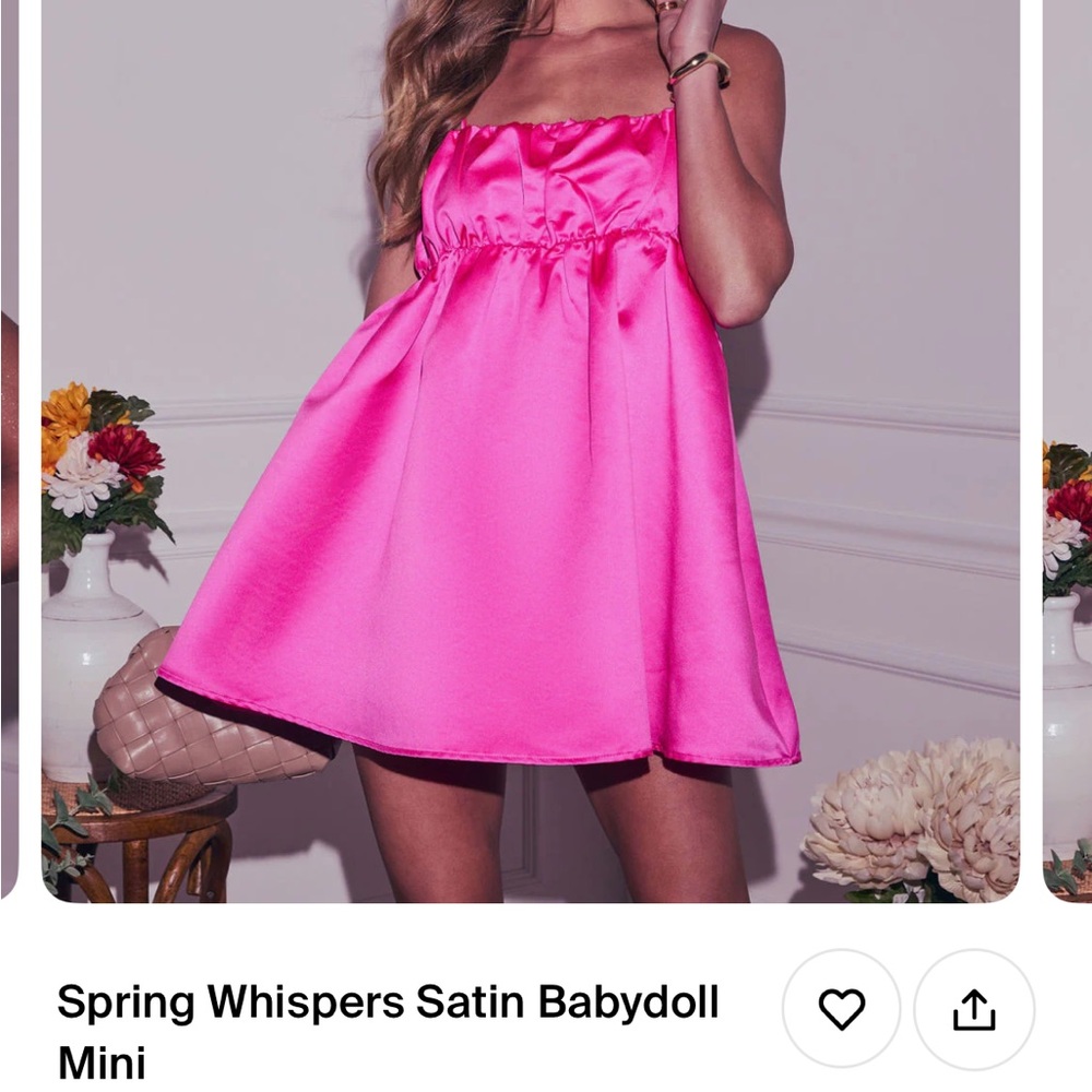 Vici Pink Spaghetti Strap Babydoll Mini Dress